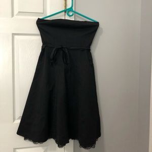 Black strapless cocktail dress